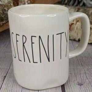 Rae Dunn Serenity white mug